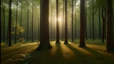大自然<strong>森林</strong>阳光清晨树林